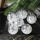68 см Рождественский шар украшение пластиковые белые прозрачные елочные шары украшения Noel Navidad 2021 Рождественский Декор 6 штук