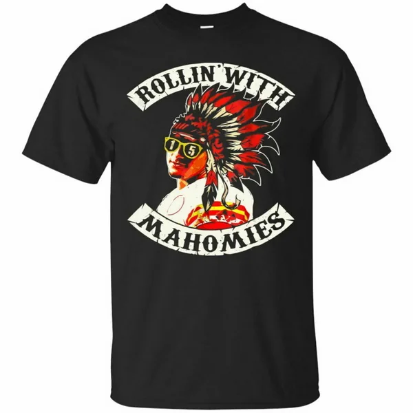 Футболка с коротким рукавом принтом Chiefs Kingdom Cave и надписью Mahomies Цвет Черный