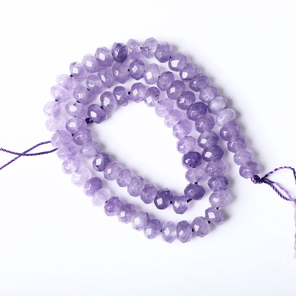 

6*8mm abacus spacer beads natural stone powder crystal amethyst loose beads for diy manual making accessories