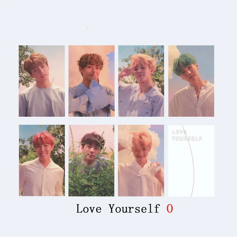 KPOP Bangtan мальчик альбом воспоминания о ломо карты V SUGA сделано бумага фото лампа карты плакат HDPhotocard 3RD 5TH LOVE YOURSELF AllCard - Цвет: 1