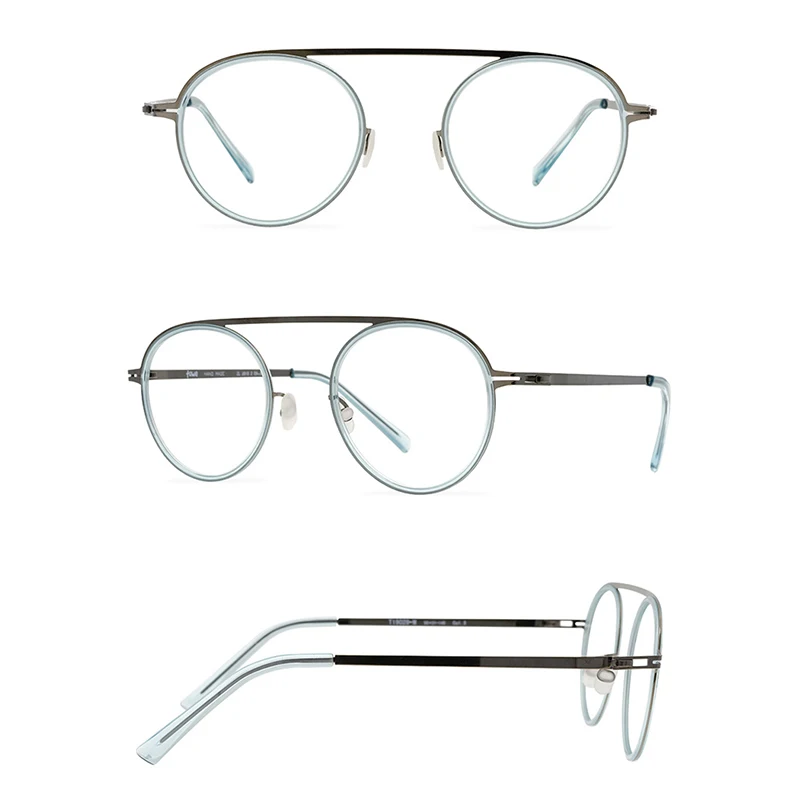 

Belight оптический Для мужчин Для женщин Для мужчин ультра тонкий Нержавеющая сталь безвинтовое по рецепту очки оправа для очков очки T19029-M