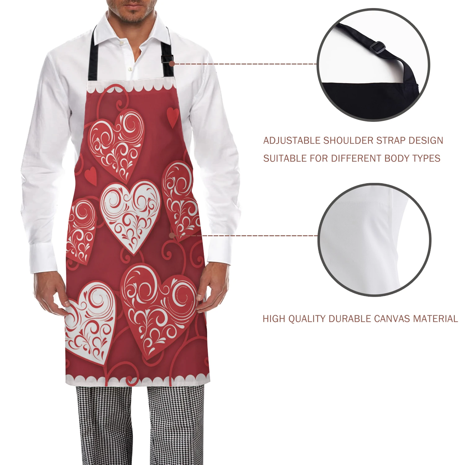 Дизайн сердца на День святого Валентина кухонный фартук для женщины мужчины шеф