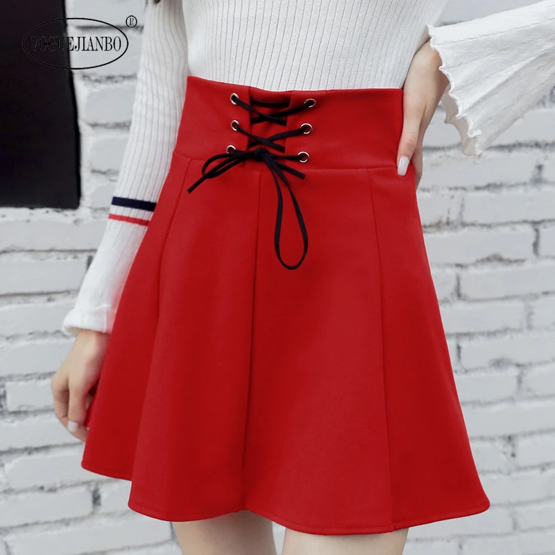 Женская атласная юбка с бантом красная трапециевидная весна 2020|Женские юбки| |