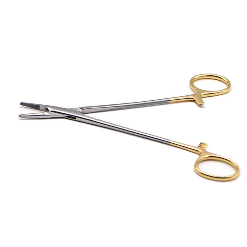 Dental Needle Holders TC head Stainless Steel Orthodontic Plier Gold Plated Handle Surgical Tools Implant Castroviejo Forceps | Красота и
