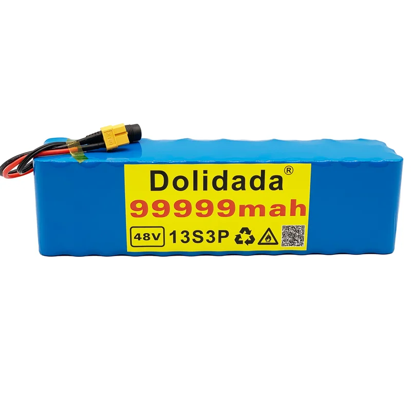 

48V99.999Ah 1000w 13S3P XT60 48V Lithium ion Battery Pack 99999mah For 54.6v E-bike Electric bicycle Scooter with BMS
