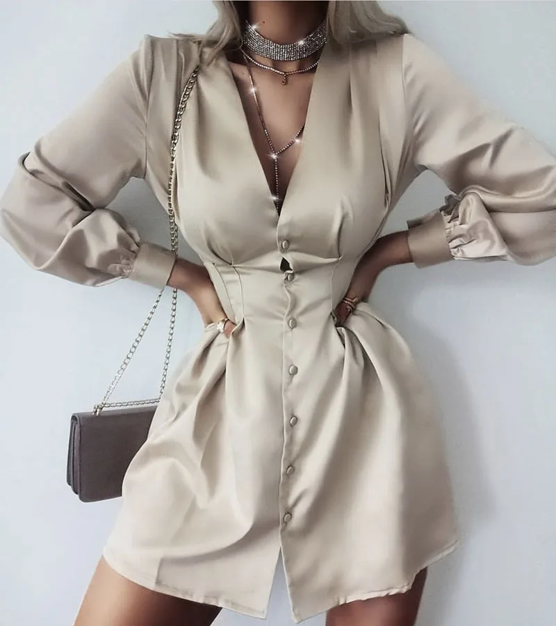 Женская рубашка с длинным рукавом однотонная шелковая для женщин зима 2020|Женские