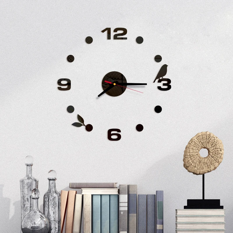Wall Clock Modern Design DIY Black Cat Bird Quartz Clocks Home Decor Orologio Muro Livingroom Creative Kitchen | Дом и сад
