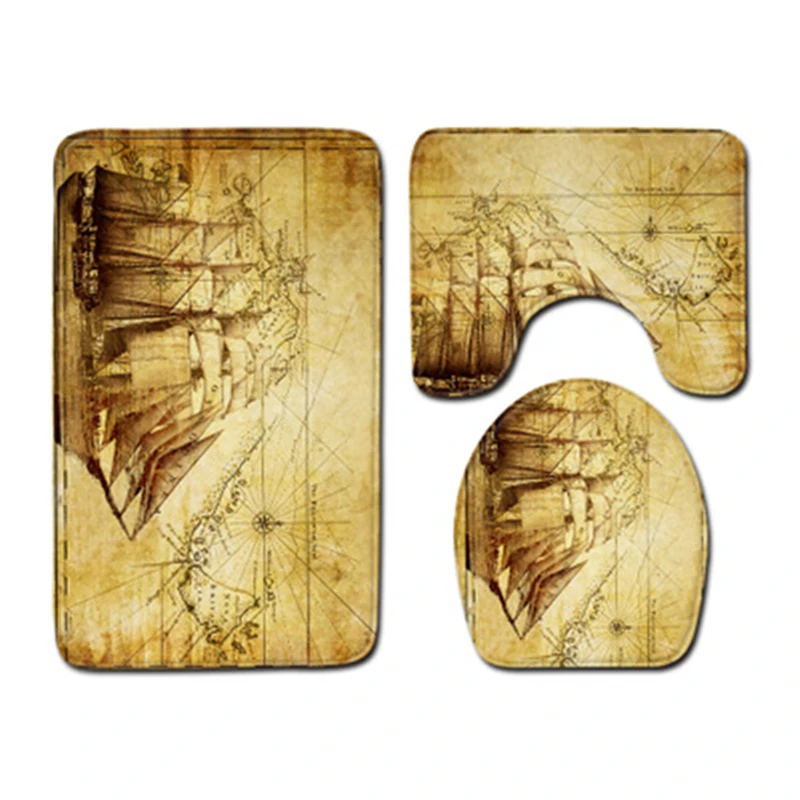 Набор современных фланелевых Противоскользящих ковриков для ванной с