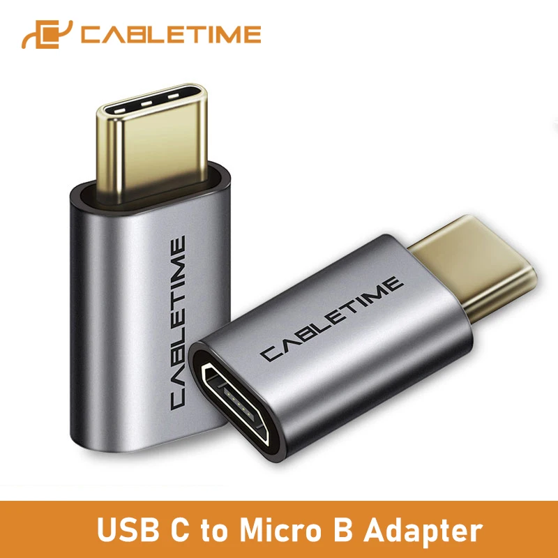 Переходник CABLETIME Micro B USB Type C M переходник type OTG адаптер для зарядки и синхронизации