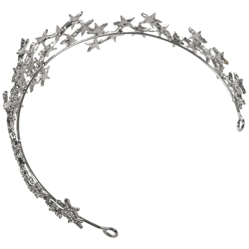 Серебряные стразы Звездные короны головной убор свадебные украшения для волос