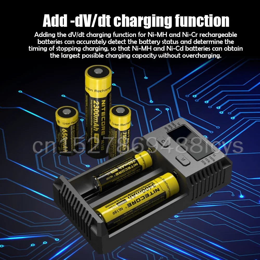 Новое зарядное устройство Nitecore I4 I2 Intelli с ЖК-дисплеем быстрое 12 В зарядка для IMR