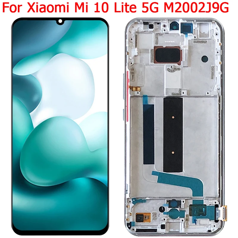 

New Original For Xiaomi Mi 10 Lite LCD Display Screen With Frame 6.57" Mi10 Lite 5G M2002J9G Display Touch Screen LCD Panel