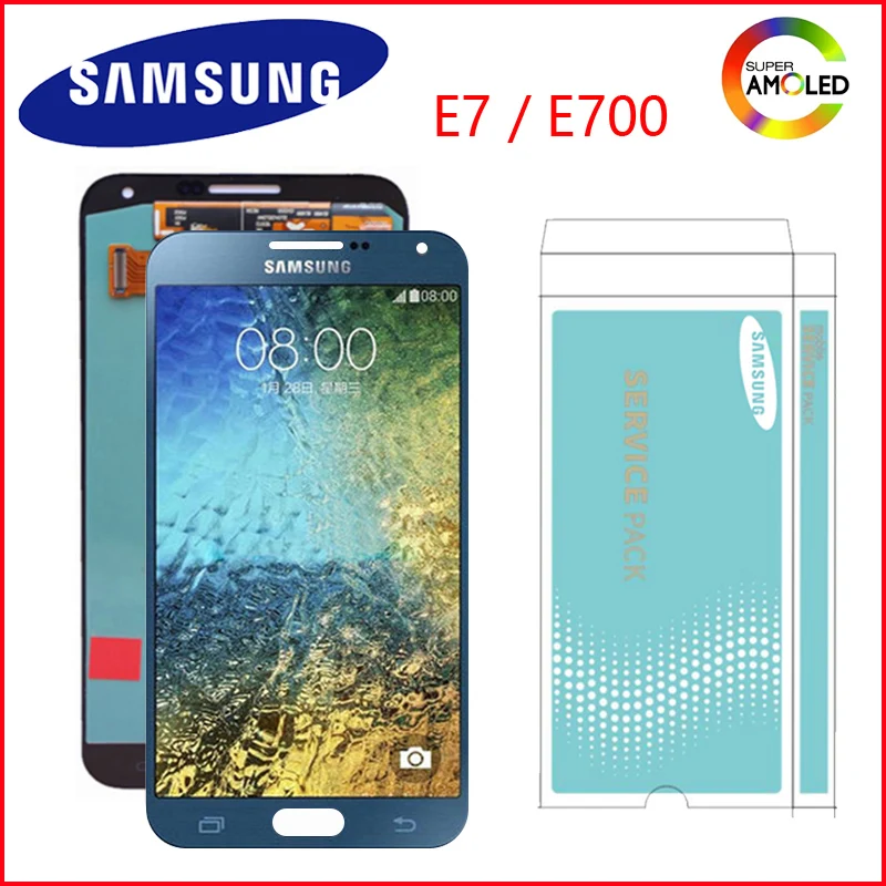 Оригинальный дисплей 5 ''для SAMSUNG Galaxy E7 LCD E700 E7000 ЖК с сенсорным дигитайзером в