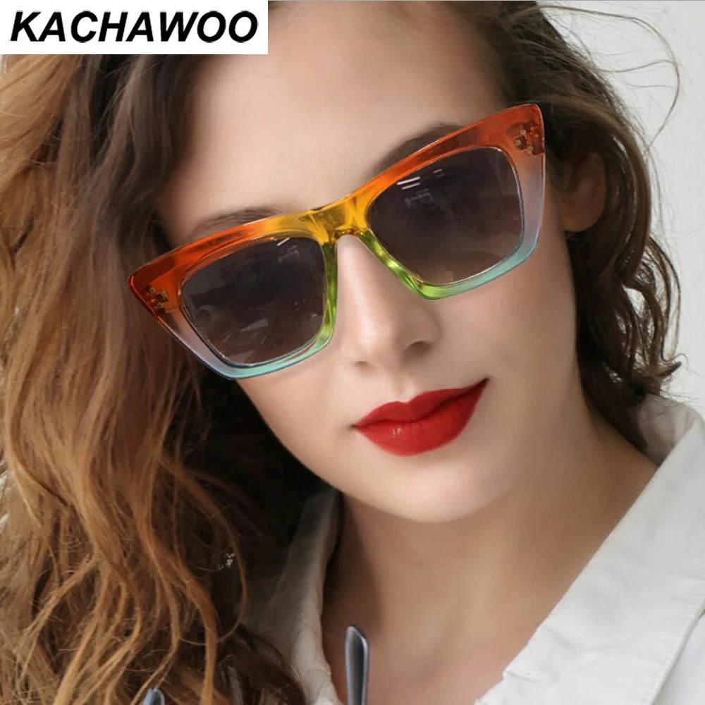 

Kachawoo cat eye sunglasses women fashion sun glasses female European style colorful uv400 outdoor shades hot selling drop ship