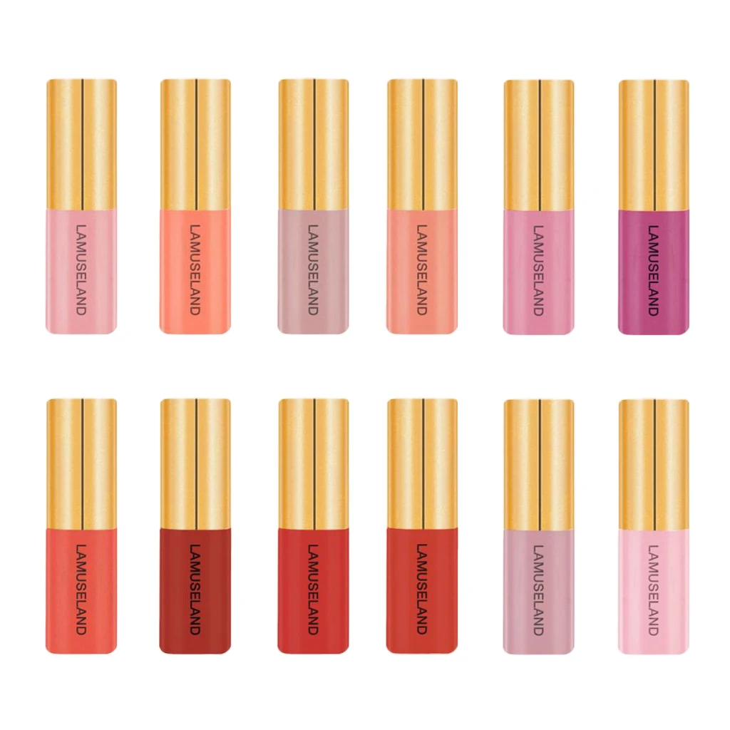 

Set Of 12 3.5g Portable Women Makeup Hydrating Lip Gloss Matte Liquid Lipstick