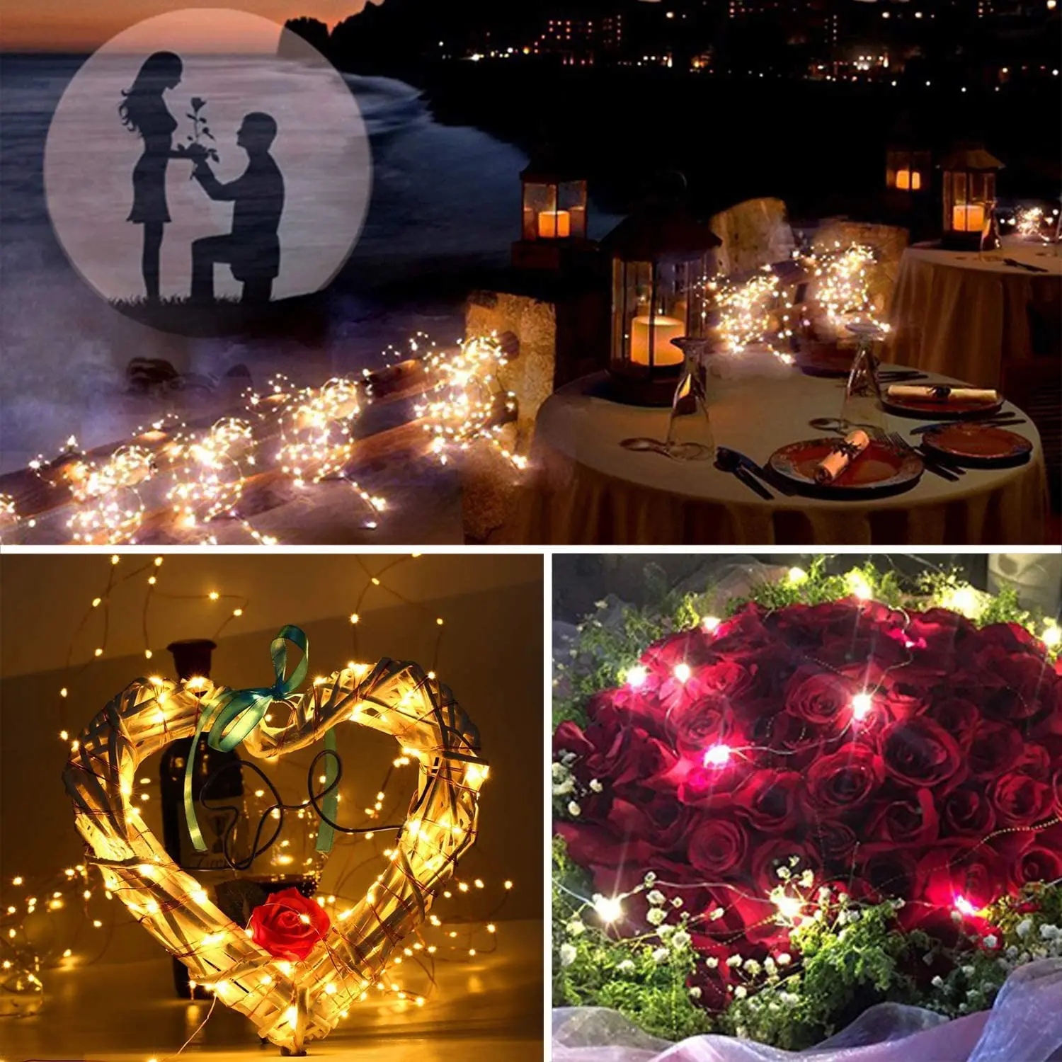 

20PCS/Lot 2M20LEDs String Lights Sliver Wire for Xmas Garland Party Birthday Wedding Decor Christmas Tree Flasher Fairy Light
