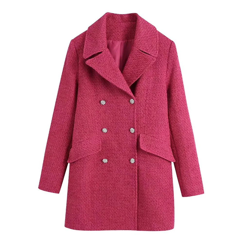 

Женский двубортный Блейзер на пуговицах, текстурированный пиджак в европейском и американском стиле, 2021