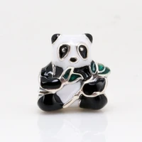 lorena authentic 925 silver chinese national treasure sweetheart panda hugs green bamboo beads fit original charms bracelet