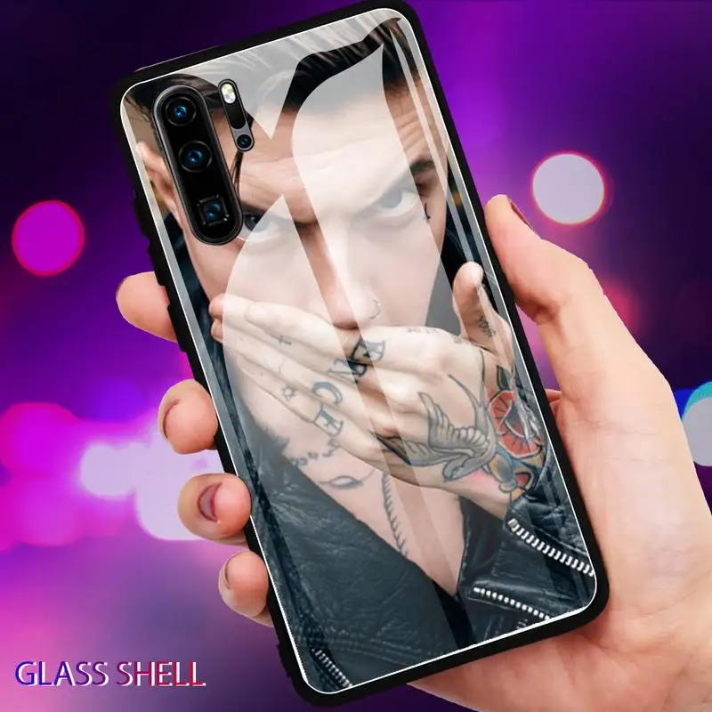 

Handsome man with tattoo Phone Case For Huawei P9 10Plus 20PRO P30 Lite Back Cover Tempered Glass Cases For NOVA 3E Series