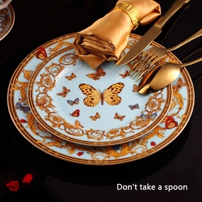 Посуда из костяного фарфора Западная еда стейк пример для ресторана комнаты