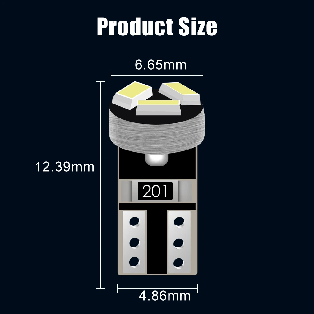 10PCS T5 Led W3W Meter Bulb Canbus Instrument Dash Lights 73 74 17 27 Auto Interior Neo Wedge Dashboard Dash Side Lamp Signal images - 6