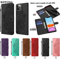 flip leather phone case for iphone 12 mini 11 pro max xr x xs max se 2020 7 8 6 6s plus funda peacock embossed wallet bag case