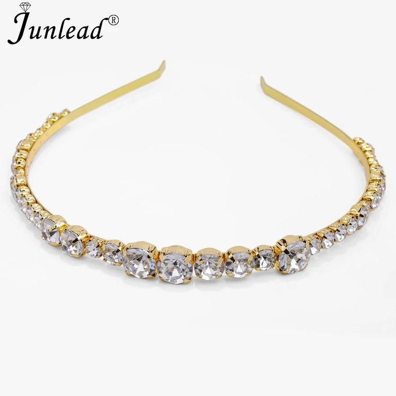 Junlead ZA Shiny Multicolor Luxury Rhinestone Hair Band Cute Headwear Crystal Headband Ornaments Hoop Accessories for Women | Украшения и