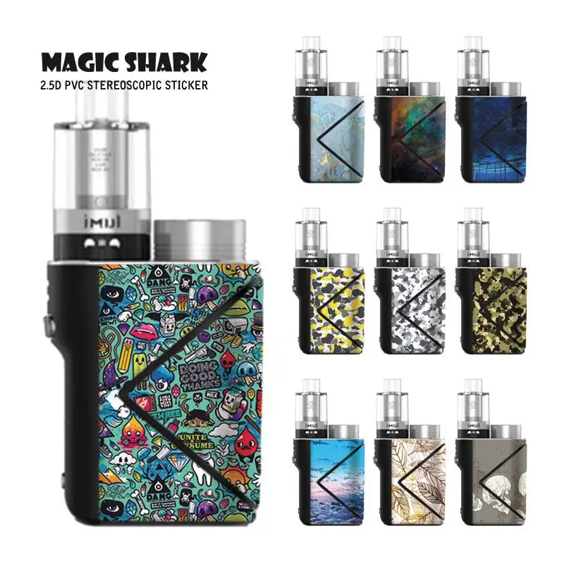Magic Shark Leaf Dreamy SkyMilitary череп граффити полный вейп стикер чехол пленка для Geekvape Lucid