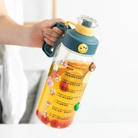 1800ml large capacity sports water kettle bottle cute women outdoor with straw portable cup drinkware camping botella de agua