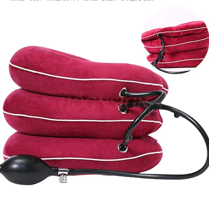 

Cervical traction device home neck and neck inflatable travel office portable stretcher full velvet neck support