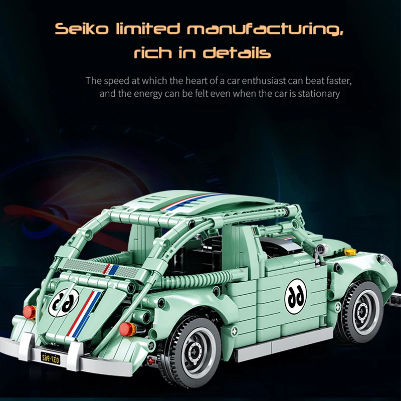Moc High-tech Beetle классический автомобиль строительные блоки вернуть мощность функция