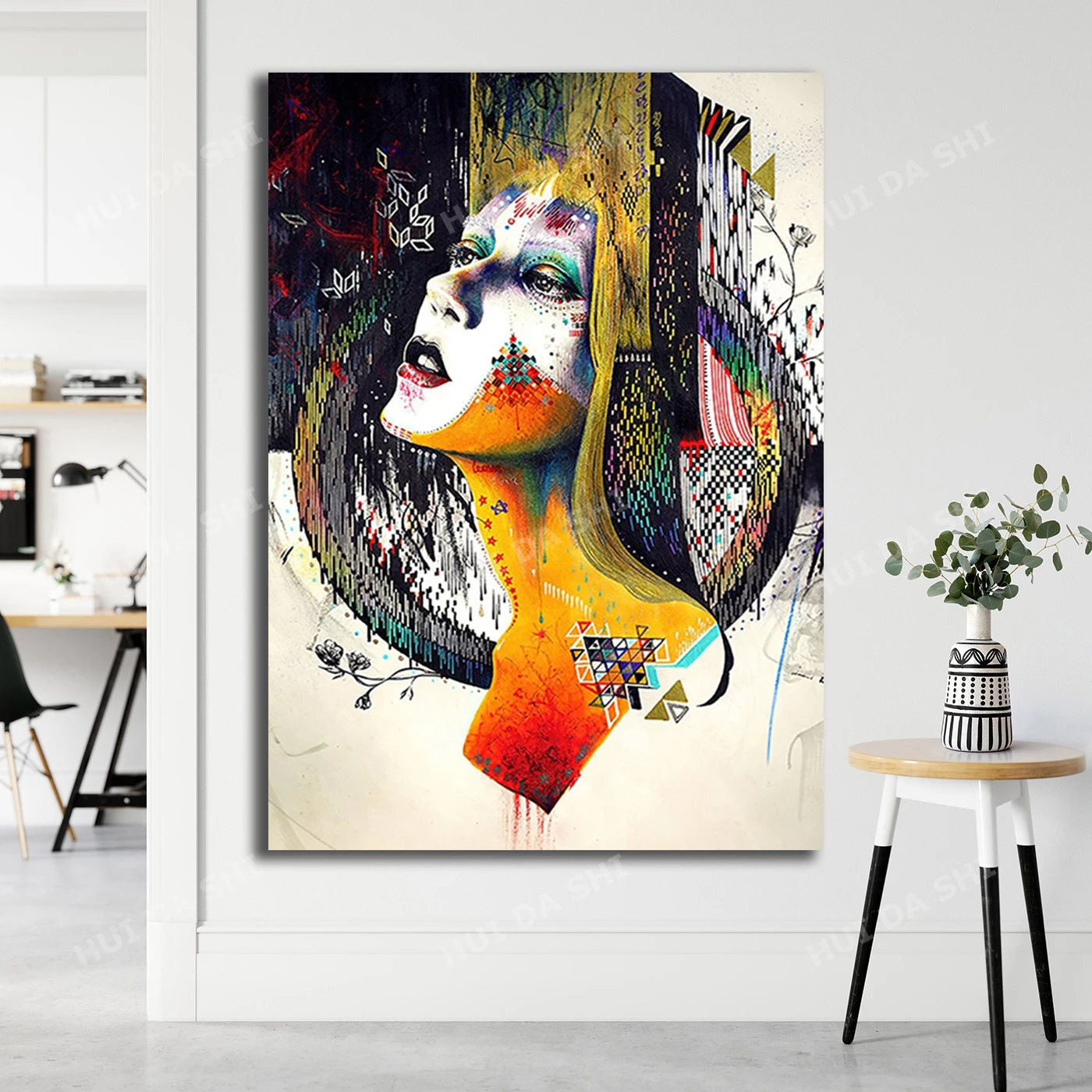 

Minjae Lee Wall Art, Surrealism Wall Decor, Illustration Art,Female Decor, Colorful Woman, Ethnic Woman Art,Bedroom Canvas Art