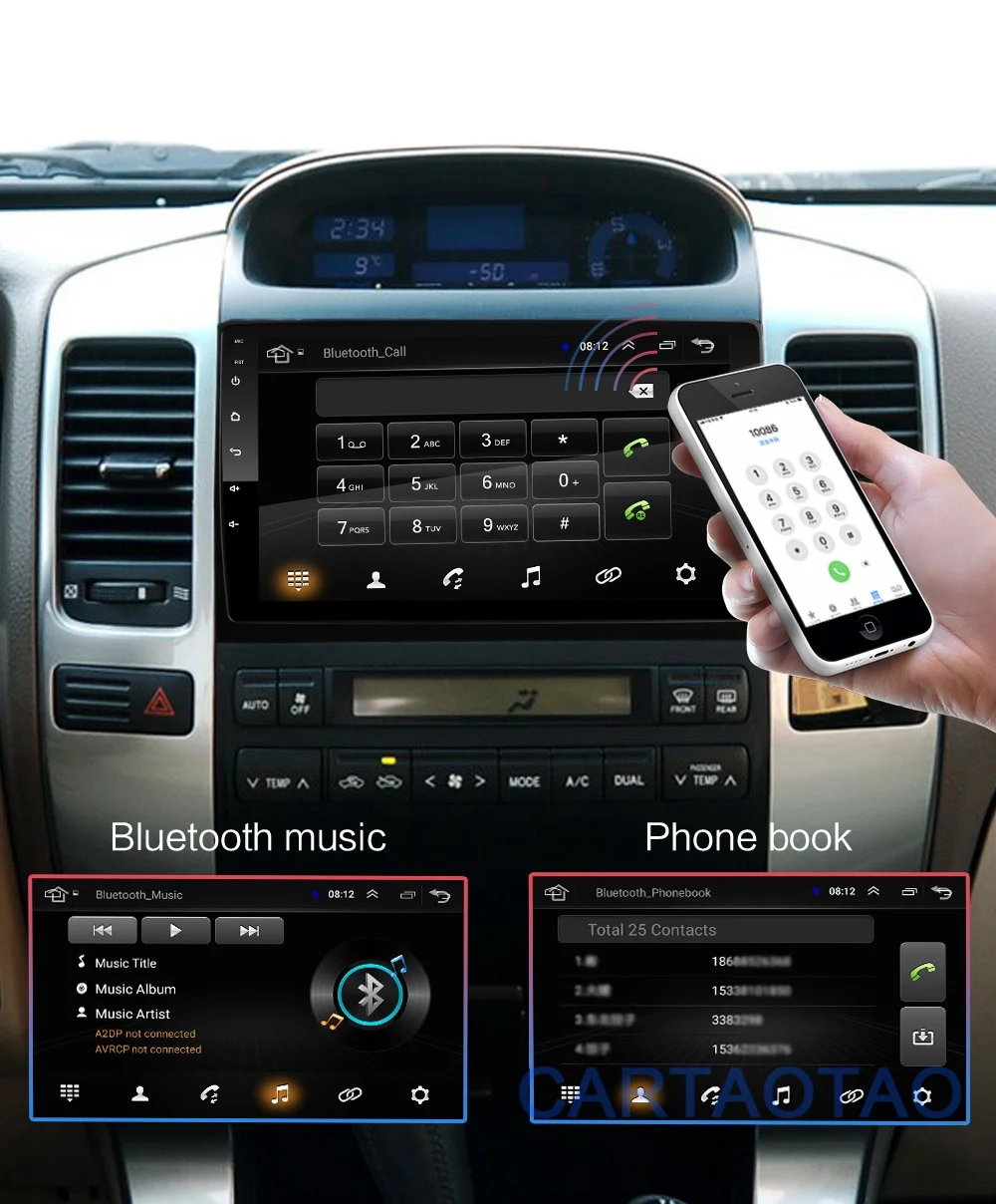 2G+ 32G " 2din Android 8,1 GO Автомобильный DVD плеер для Toyota Land Cruiser Prado 120 2004-2009 Автомобильный Радио gps навигация wifi плеер