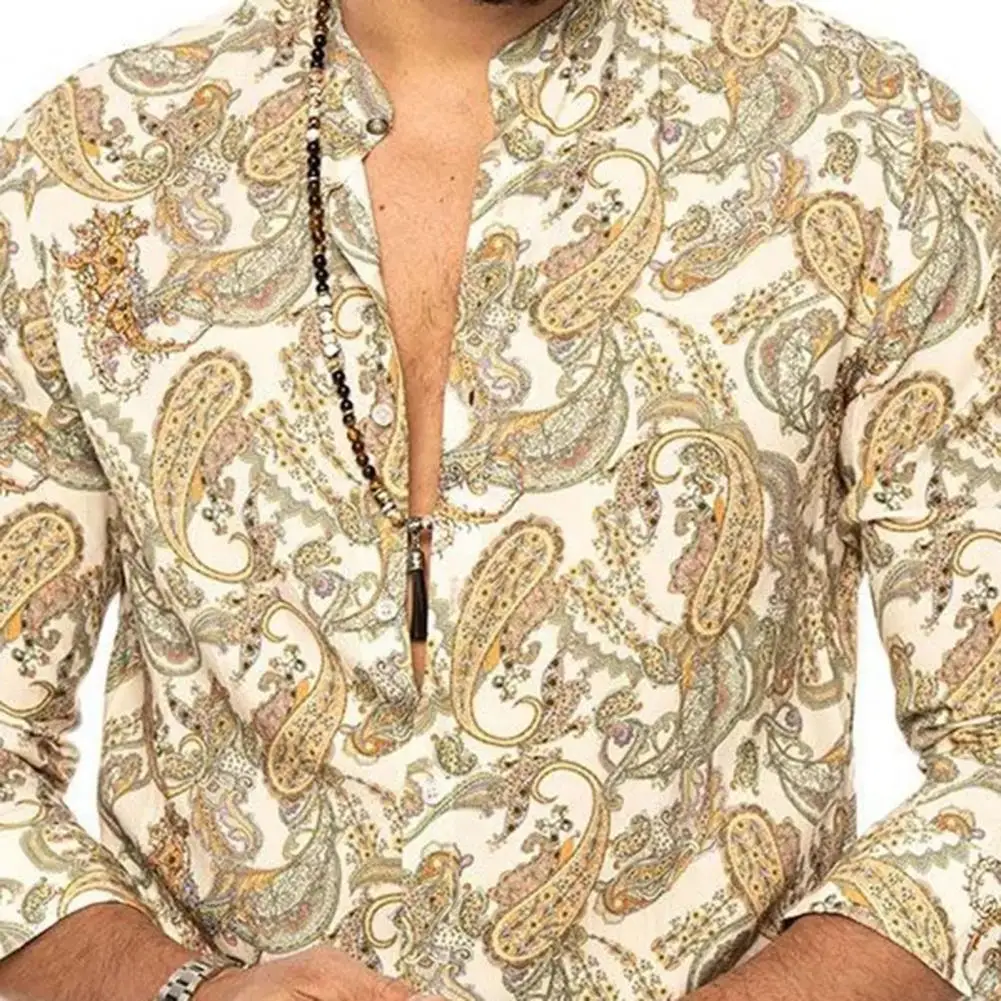 

Print Summer Hot Sell Men's Beach Shirt Fashion Long Sleeve Floral Loose Casual Shirts Plus Asian SIZE M-3XL Hawaiian
