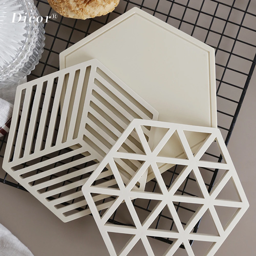 25 видов Шестигранная силиконовая подставка под кружку теплоизоляционная для