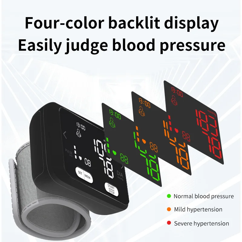 

Portable Wrist Automatic Digital Blood Pressure Monitor Device Heart Rate Meter BP Measure Tonometer Sphygmomanometer
