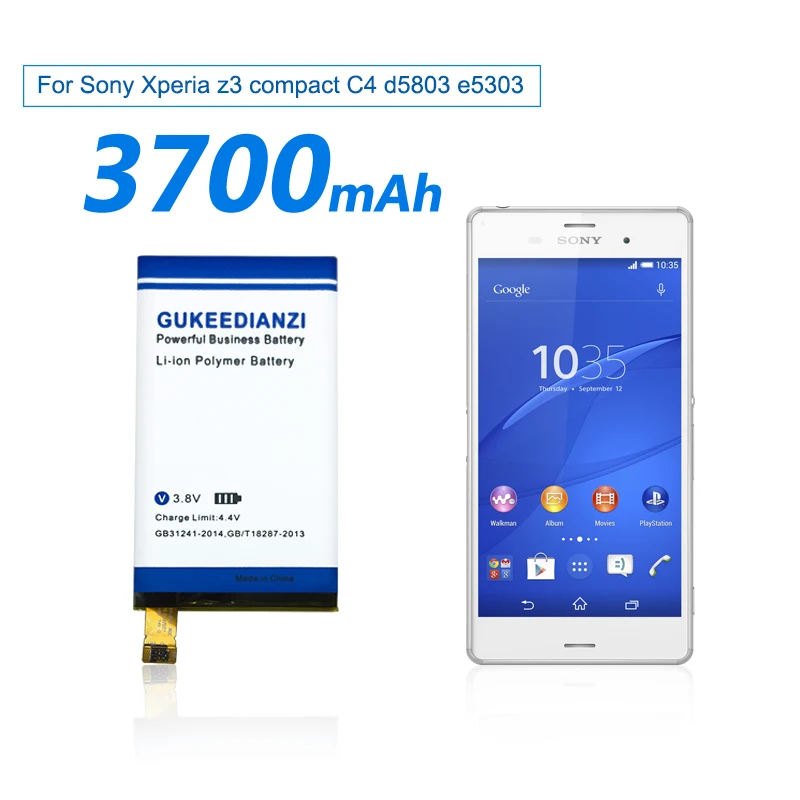 Аккумулятор GUKEEDIANZI LIS1561ERPC 3700 мАч для Sony Xperia Z3 Compact Mini Z3c M55W Z3mini D5803 D5833 SO 02G / C4 E5333
