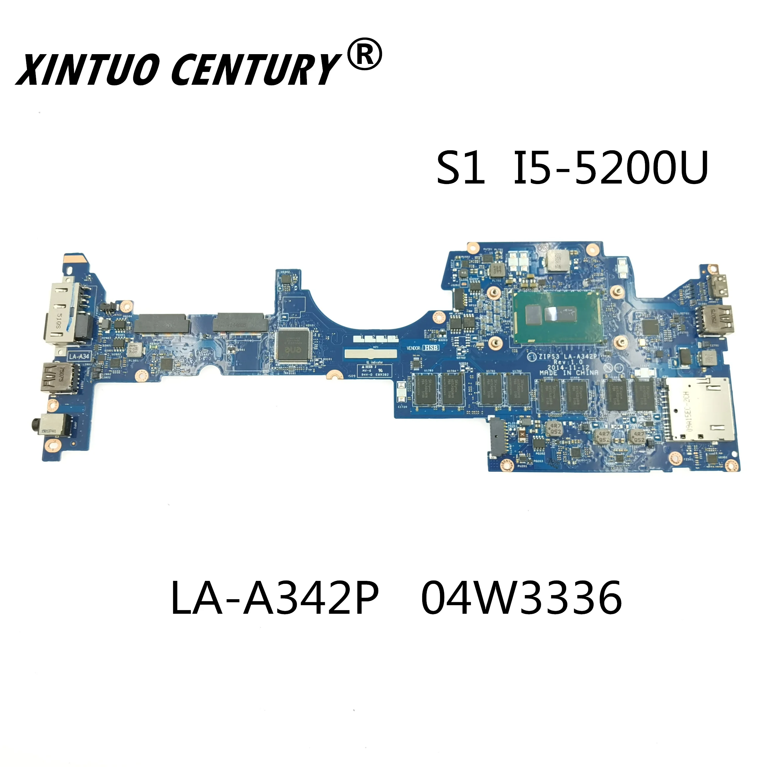 

For Lenovo YOGA S1 computador portátil LA-A342P FRU: 04w3336 SR23Y I5-5200U CPU 4GB RAM 100% test