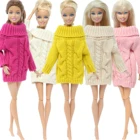 Зимнее трикотажное пальто для куклы Барби, из чистого хлопка
