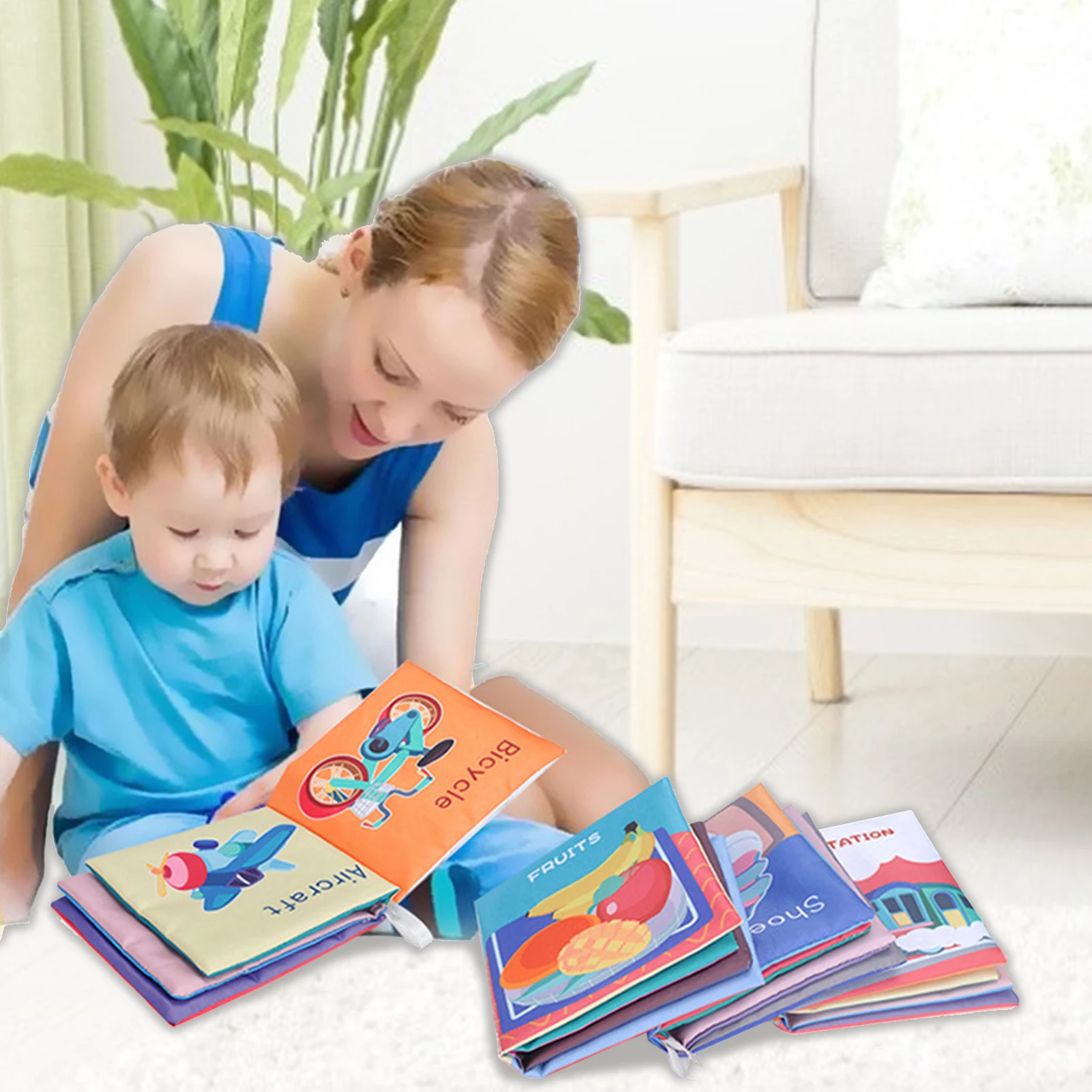 

8pcs Baby Soft Cloth Books In English Set Early Learning Educational Toys Washable Books Interactive Toys For Kids Superbly