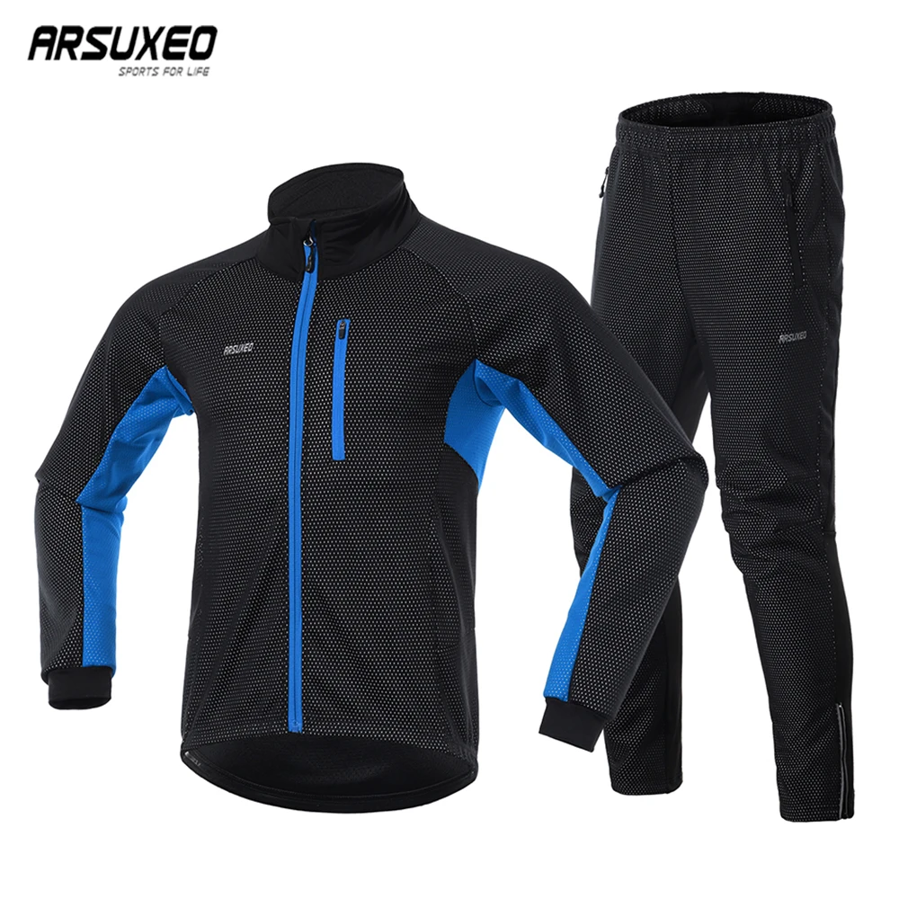 ARSUXEO мужская зимняя куртка для велоспорта 2019 ветрозащитная термальная