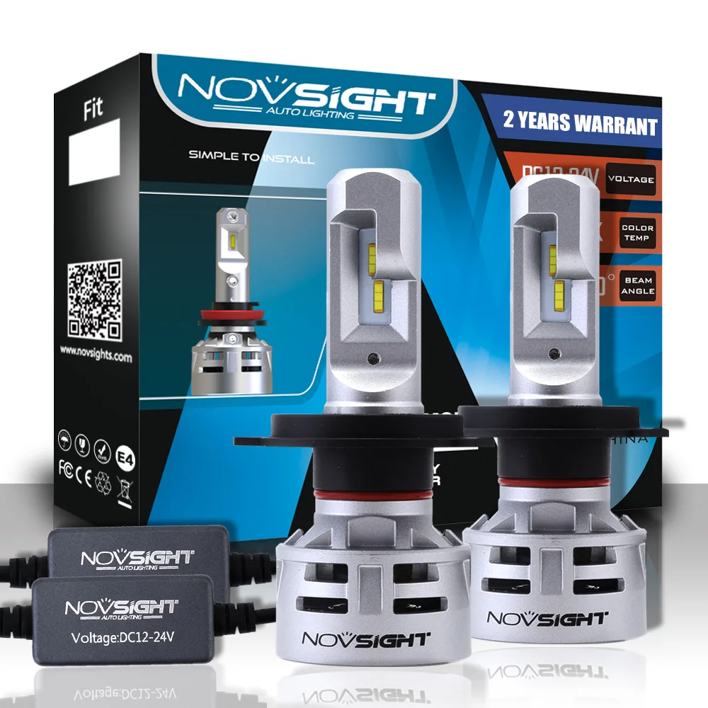 NOVSIGHT H4/HB2/9003 Led H7 H11 9005 9006 Автомобильные светодиодные фары для автомобиля 6500 к белый 60 Вт 10000LM туман светильников и ламп накаливания