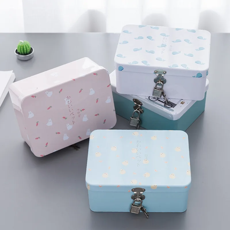 Железный органайзер для макияжа с замком вместительный косметики помады лака