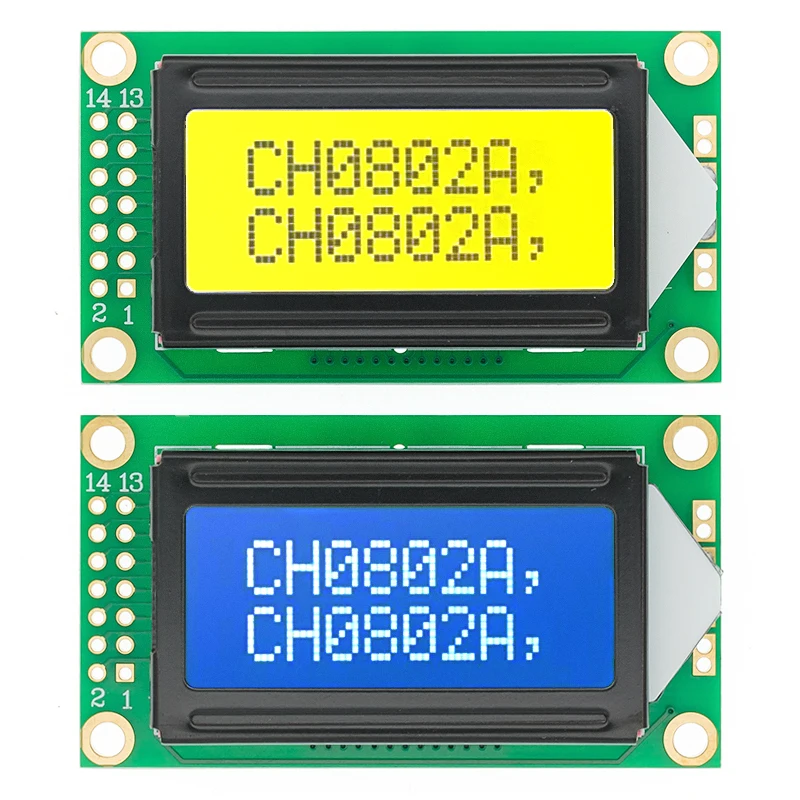 ЖК модуль 8x2 экран с 0802 символами синий/желтый зеленый|Интегральные схемы| |