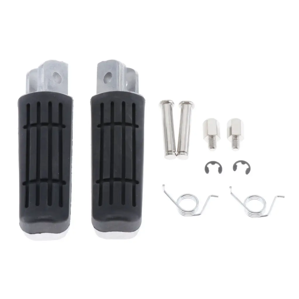 

2pcs Front Foot Pegs Rider Dirver Footrest Kit for Yamaha FZ6 FZ1 FZ6R FJR1300 XV1700 (Black)