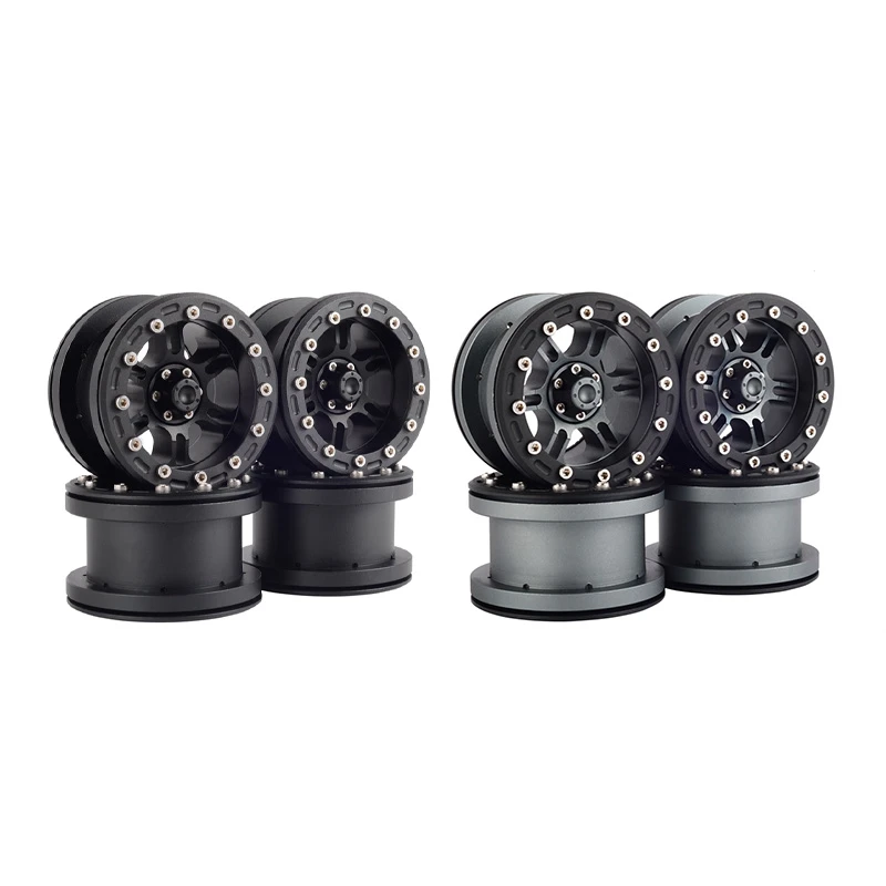 

8 шт., металлические колесные диски 2,2 дюйма для Axial SCX10 RR10 Wraith TRAXXAS TRX4 TRX6, черный и титановый