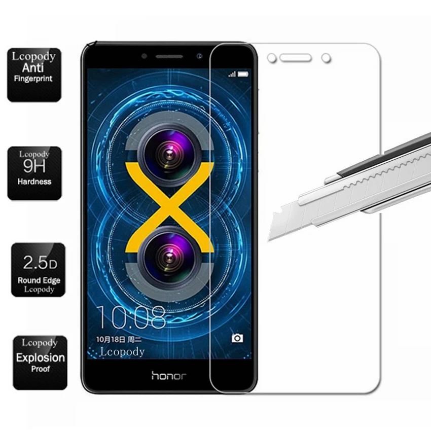 Защитное стекло 9H для Huawei Y5 2017, Y6 II 2, Y3 2017, Y5 2017, Ascend P8, P9 Lite, пленка для экрана стекло sklo Huawei On.