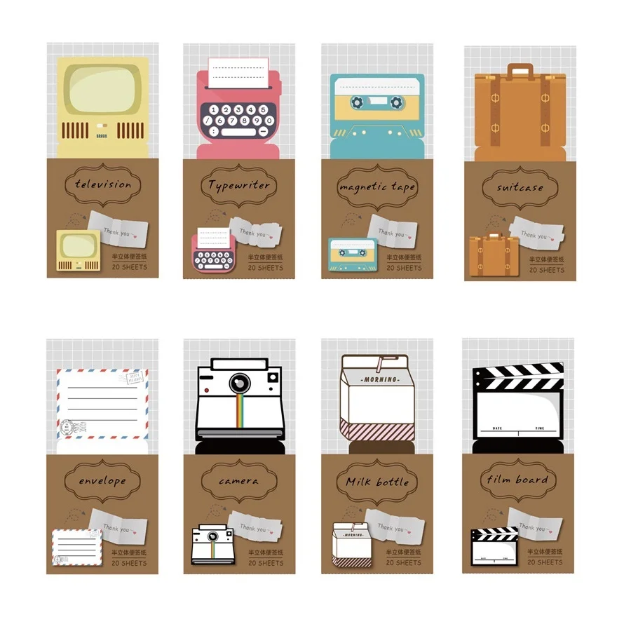 Складной блокнот для записей 30 листов симпатичная Магнитная клейкая лента