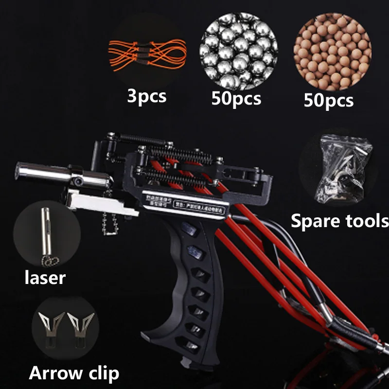 

Fish Arrow Spring High Speed Slingshot Tools With Laser And ArrowsOutdoor Hunting Slingshot High Precision Shooting