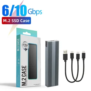 m 2 to usb 3 1 ssd case dual protocol m2 nvme pcie ngff sata ssd adapter for 2230 2242 2260 2280 nvmesata m 2 ssd rtl9210b free global shipping